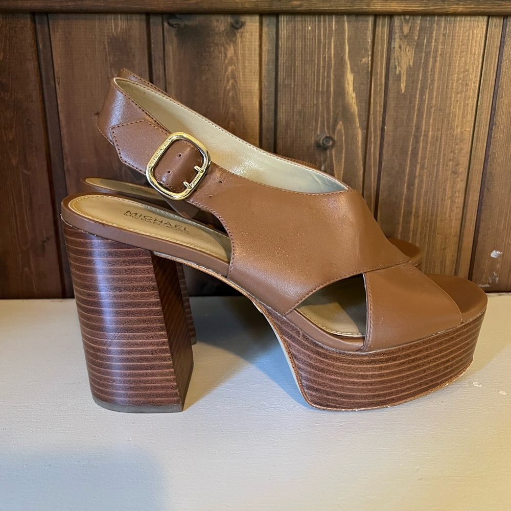 Michael Kors Tan Platform Heels